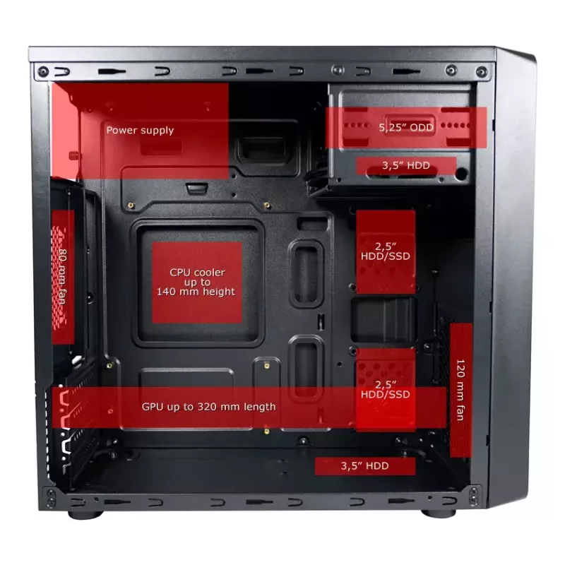 Obudowa komputerowa LC-Power LC-2017MB-ON Micro Tower Czarny