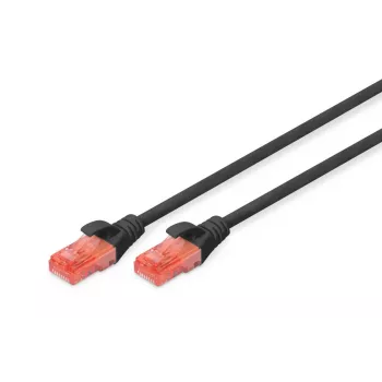 Profesjonalny kabel krosowy DIGITUS - CAT6 - U/UTP - Snagless - 1m - czarny