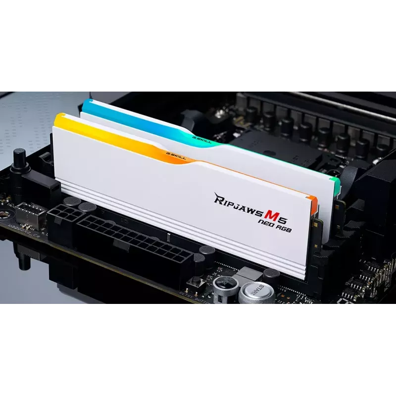 DIMM 32 GB DDR5-6000 (2x 16 GB) Dual-Kit, Arbeitsspeicher weiß, F5-6000J3636F16GX2-RM5NRW, Ripjaws M5 Neo RGB, AMD EXPO