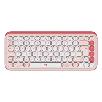 LOGITECH Klawiatura bezprzewodowa - Pop Icon Keys - Różowo-biała Qwerty Uk