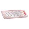 LOGITECH Klawiatura bezprzewodowa - Pop Icon Keys - Różowo-biała Qwerty Uk