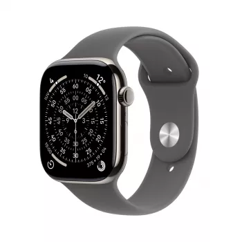 APPLE Watch Series 11 GPS + Cellular 42mm naturalna obudowa tytanowa z paskiem Sport Band w kolorze Stone Grey M/L