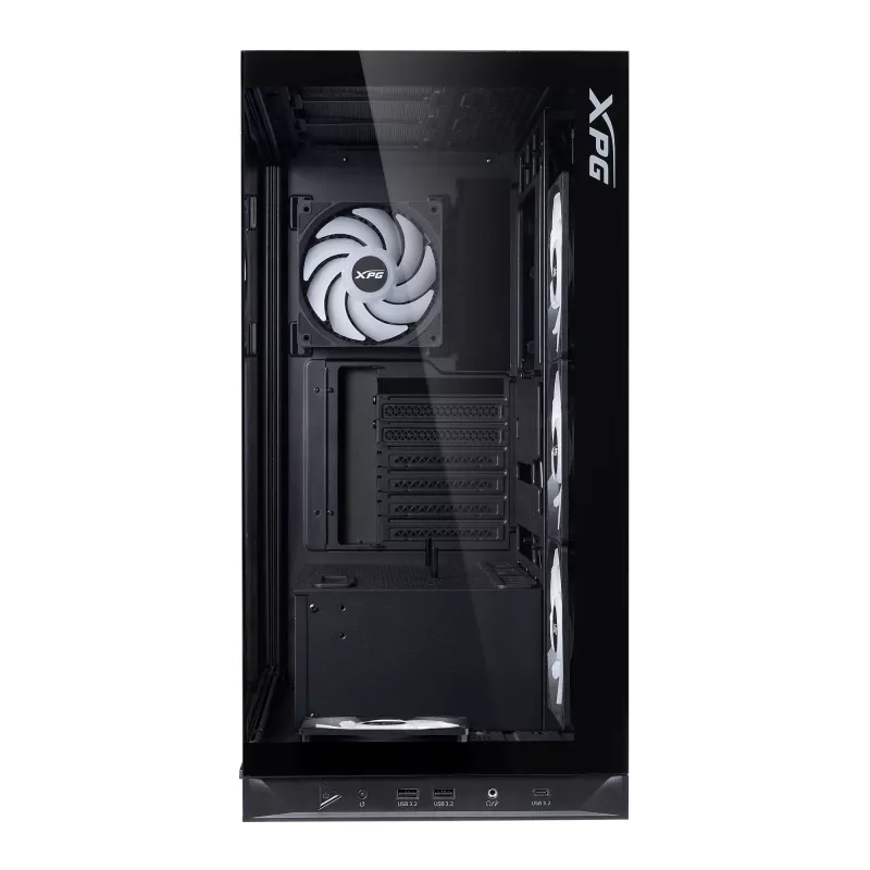 XPG INVADER X BTF MID-TOWER-CASE Black, Midi Tower, PC, Czarny, ATX, micro ATX, Mini-ATX, SPCC, Szkło hartowane, 17.5 cm