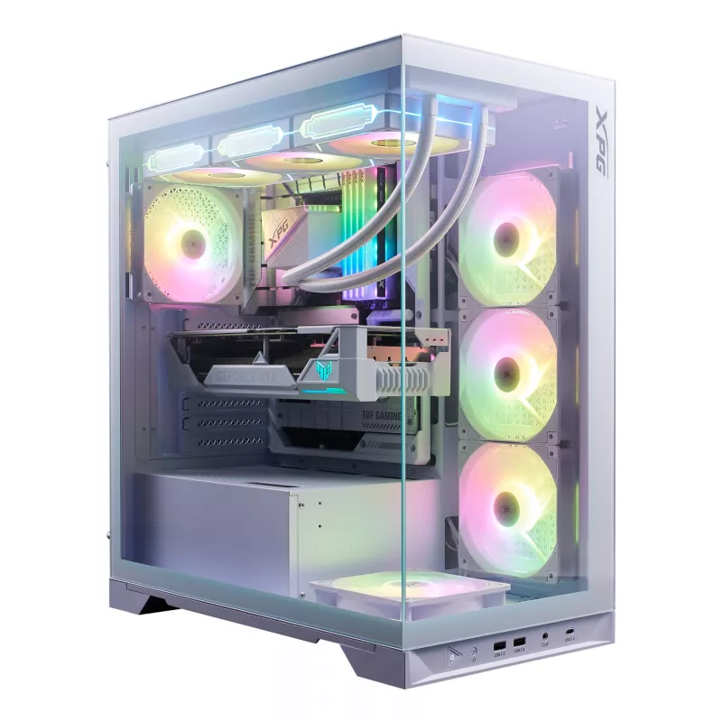 XPG INVADER X BTF MID-TOWER-CASE Biały, Midi Tower, PC, Biały, ATX, micro ATX, Mini-ATX, SPCC, Szkło hartowane, 17.5 cm