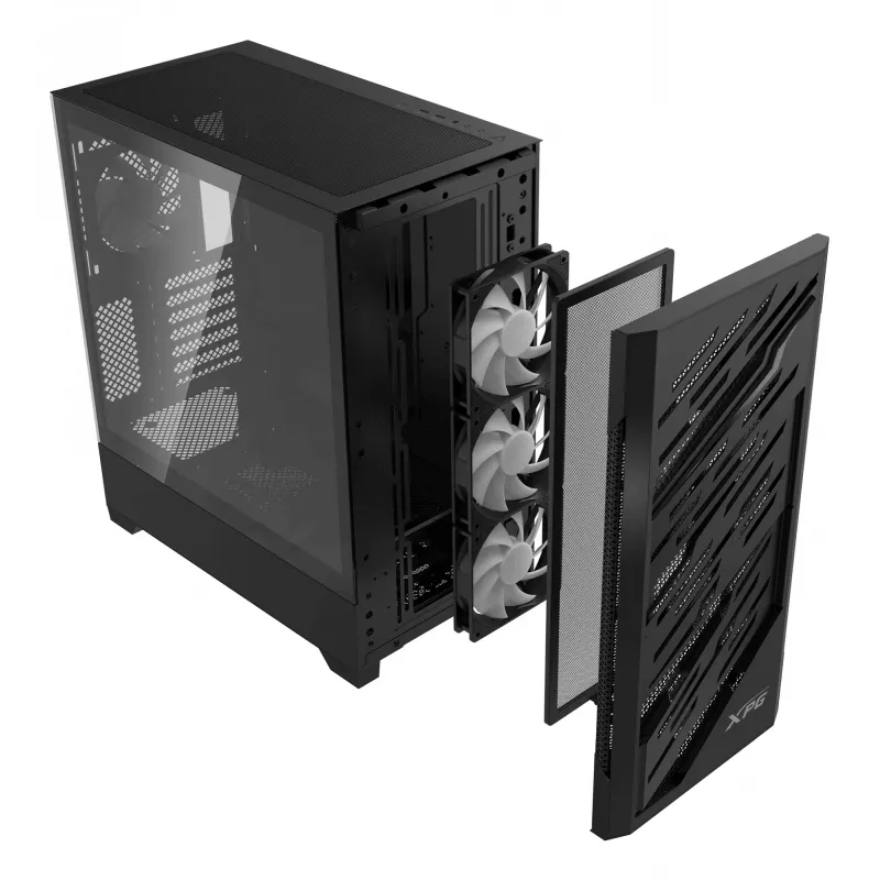 XPG STARKER AIR BTF Mid-Tower Black, Midi Tower, PC, Czarny, ATX, EATX, micro ATX, Mini-ITX, SPCC, Szkło hartowane, Gaming