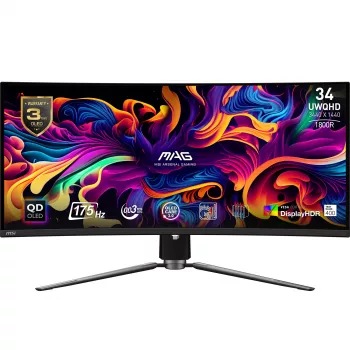Monitor komputerowy MSI MAG 341CQPDE QD-OLED 86,4 cm (34 cale) 3440 x 1440 pikseli UltraWide Quad HD Czarny