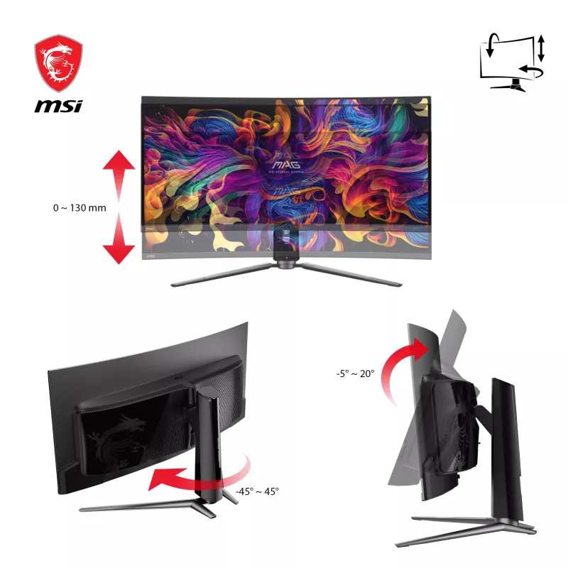 Monitor komputerowy MSI MAG 341CQPDE QD-OLED 86,4 cm (34 cale) 3440 x 1440 pikseli UltraWide Quad HD Czarny