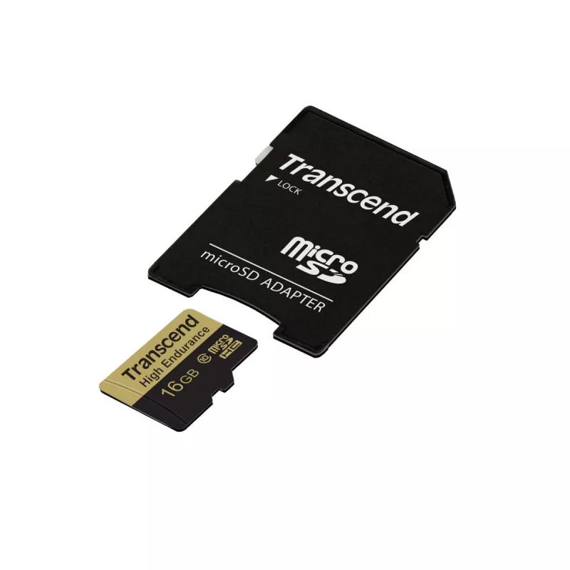 Flash Memory Transcend 16GB MicroSDHC Class 10 z adapterem