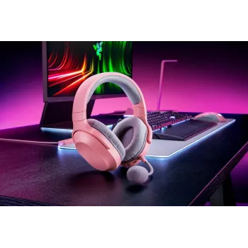 RAZER Headset Barracuda X - Stereo - Przewodowy i Bezprzewodowy - USB-C - Róż Kwarcowy
