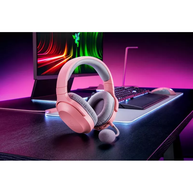 RAZER Headset Barracuda X - Stereo - Przewodowy i Bezprzewodowy - USB-C - Róż Kwarcowy