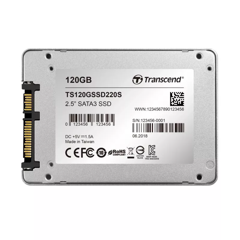 TRANSCEND SSD 220s 120GB 2.5in SATA 6Gb/s TLC Aluminiowa Obudowa
