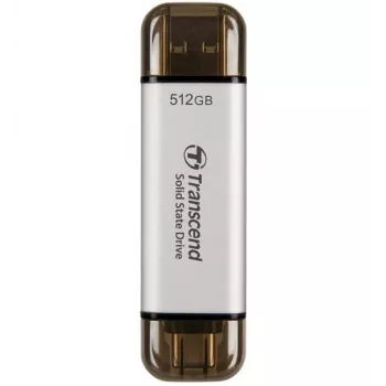 TRANSCEND Esd310c - 512GB Przenośny dysk SSD - USB Type-A / USB Type-C - Srebrny