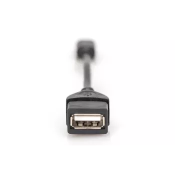 adapter kablowya DIGITUS USB 2.0, OTG, typ mini B - A M/F, 20 cm, USB 2.0, czarny