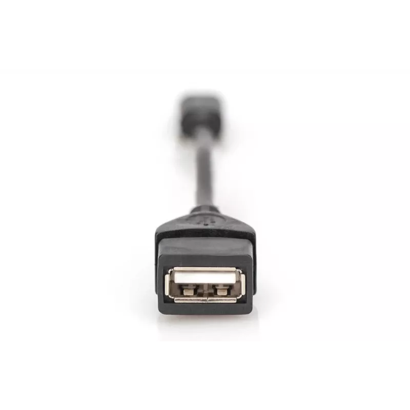 adapter kablowya DIGITUS USB 2.0, OTG, typ mini B - A M/F, 20 cm, USB 2.0, czarny