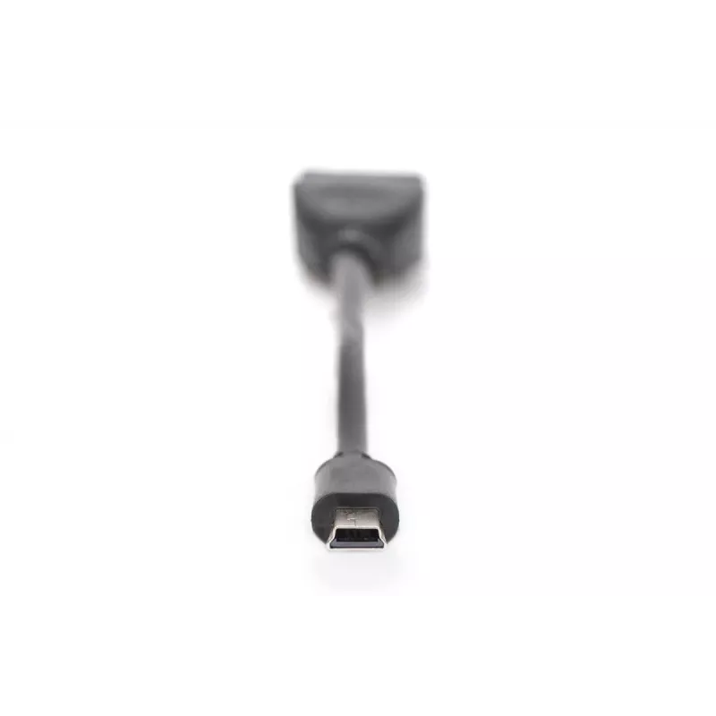 adapter kablowya DIGITUS USB 2.0, OTG, typ mini B - A M/F, 20 cm, USB 2.0, czarny
