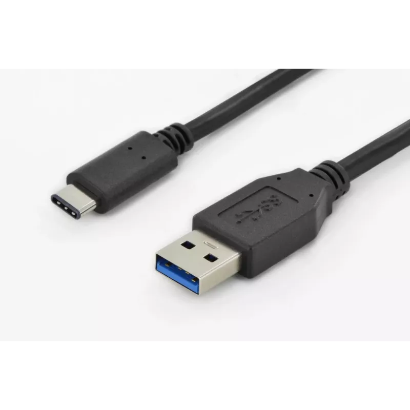 Kabel połączeniowy DIGITUS ASSMANN USB Type-C, typ C na A M/M, 1 m Super Speed czarny
