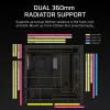 Obudowa PC CORSAIR FRAME 5000D RS ARGB Midi Tower Czarny — ATX, obsługuje 3x140mm wentylatory z przodu, napędy 2.5/3.5 cala