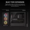 Obudowa PC CORSAIR FRAME 5000D RS ARGB Midi Tower Czarny — ATX, obsługuje 3x140mm wentylatory z przodu, napędy 2.5/3.5 cala