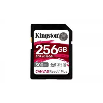 Kingston Technology 256 GB Canvas React Plus SDXC UHS-II 300R/260W U3 V90 do Full HD/4K/8K