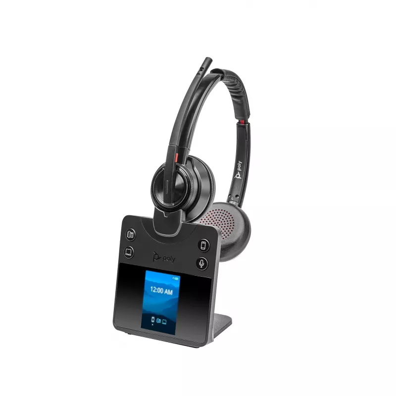 HP Poly Savi 8420 Office Stereo DECT 1880-1900 MHz Headset, Bezprzewodowy, Biuro/Call center, 160 g, Słuchawki, Czarny