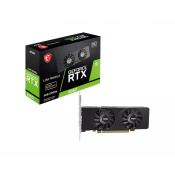 Karta graficzna MSI GeForce RTX 3050 6 GB GDDR6, PCIe x8 4.0, 1492 MHz boost, 96-bit, 2x HDMI 2.1 + DP 1.4a, 70 W, 2 wentylatory, FH/HL