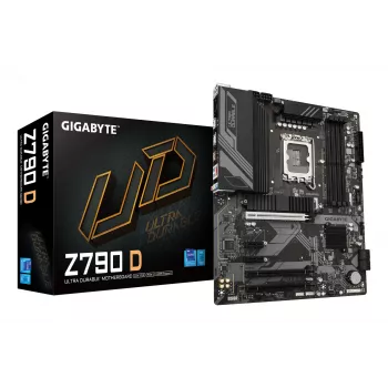 Płyta główna GIGABYTE Z790 D - obsługuje procesory Intel Core 14. generacji, 12+1+1 faz cyfrowego VRM, do 7600 MHz DDR5 (OC), 3x PCIe 4.0 M.2, 2,5 GbE LAN, USB 3.2 Gen 2