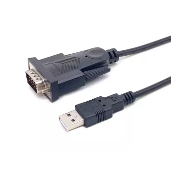 Kabel Equip USB-A na szeregowy (DB9), M/M 1,5m, czarny, 1,5 m, USB Type-A, DB-9, męski, męski