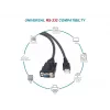 Kabel Equip USB-A na szeregowy (DB9), M/M 1,5m, czarny, 1,5 m, USB Type-A, DB-9, męski, męski