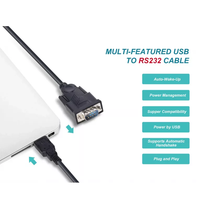 Kabel Equip USB-A na szeregowy (DB9), M/M 1,5m, czarny, 1,5 m, USB Type-A, DB-9, męski, męski