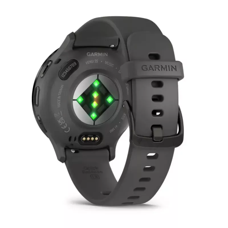 Smartwatch GARMIN Venu 3S — 41 mm szara obudowa polimerowa, 1,2 cala AMOLED, bateria 10 dni, 5 ATM