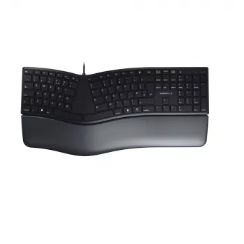 Wired ergonomic full-size keyboard Cherry KC 4500 ERGO Black USB QWERTY UK 109 keys curved layout wrist rest 1.8 m cable