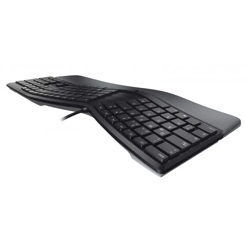 Wired ergonomic full-size keyboard Cherry KC 4500 ERGO Black USB QWERTY UK 109 keys curved layout wrist rest 1.8 m cable
