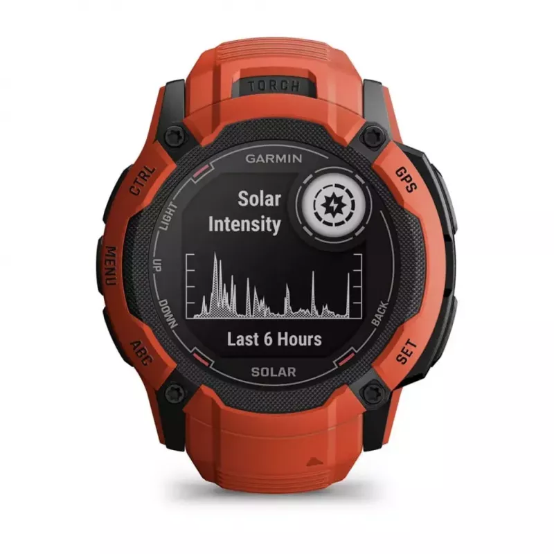 Zegarek sportowy GARMIN Instinct 2X Solar — koperta polimerowa 50 mm, ładowanie słoneczne, GPS (GPS/GLONASS/Galileo), 10 ATM, pasek silikonowy
