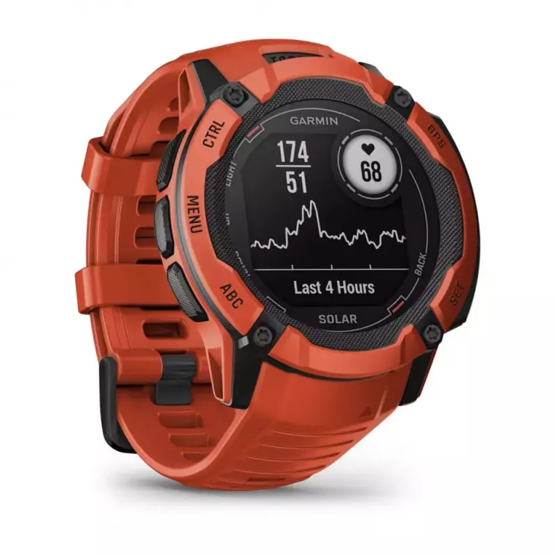 Zegarek sportowy GARMIN Instinct 2X Solar — koperta polimerowa 50 mm, ładowanie słoneczne, GPS (GPS/GLONASS/Galileo), 10 ATM, pasek silikonowy