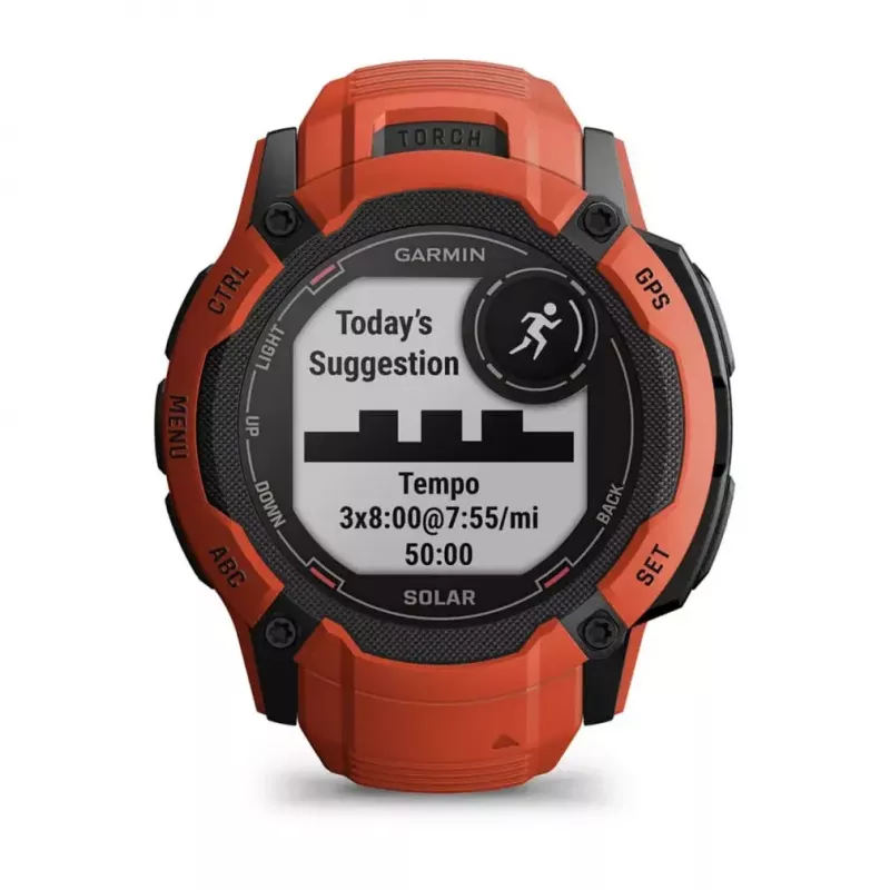 Zegarek sportowy GARMIN Instinct 2X Solar — koperta polimerowa 50 mm, ładowanie słoneczne, GPS (GPS/GLONASS/Galileo), 10 ATM, pasek silikonowy
