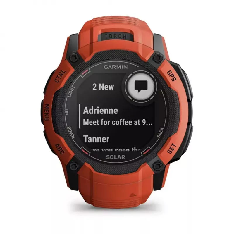 Zegarek sportowy GARMIN Instinct 2X Solar — koperta polimerowa 50 mm, ładowanie słoneczne, GPS (GPS/GLONASS/Galileo), 10 ATM, pasek silikonowy