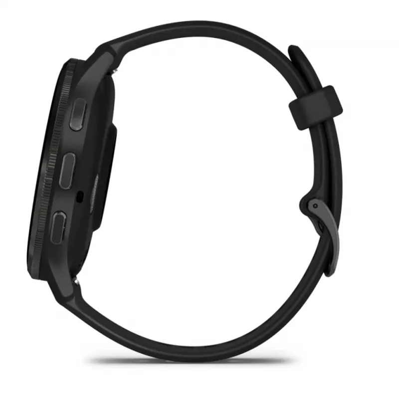 GARMIN INTERNATIONAL Venu 3 - Bez ze stali nierdzewnej w kolorze łupkowym z czarną kopertą i silikonowym paskiem - 45 mm
