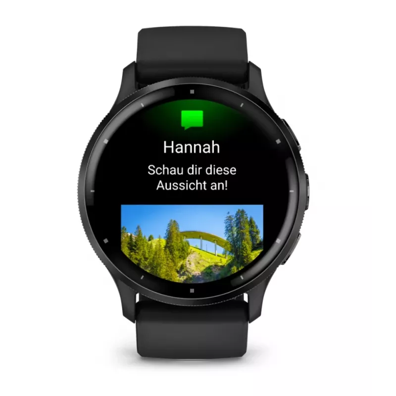 GARMIN INTERNATIONAL Venu 3 - Bez ze stali nierdzewnej w kolorze łupkowym z czarną kopertą i silikonowym paskiem - 45 mm