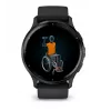 GARMIN INTERNATIONAL Venu 3 - Bez ze stali nierdzewnej w kolorze łupkowym z czarną kopertą i silikonowym paskiem - 45 mm