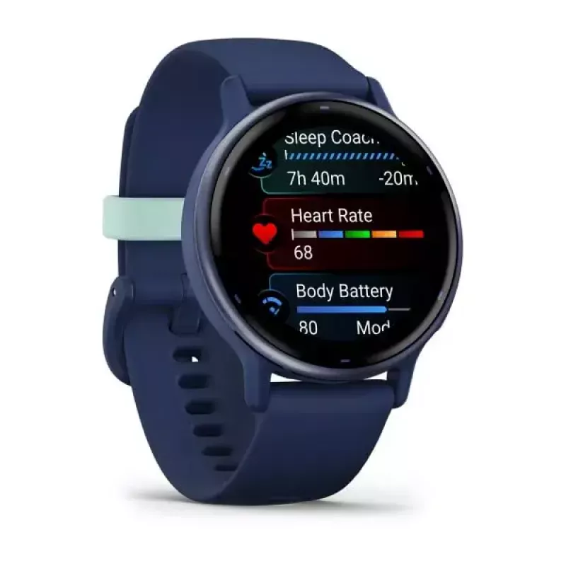 Smartwatch GARMIN Vivoactive 5 — zegarek sportowy, 42 mm koperta aluminiowo-polimerowa, AMOLED 1,2 cala, GPS/GLONASS/Galileo, optyczny czujnik tętna, SpO2, 5 ATM, Bluetooth/NFC