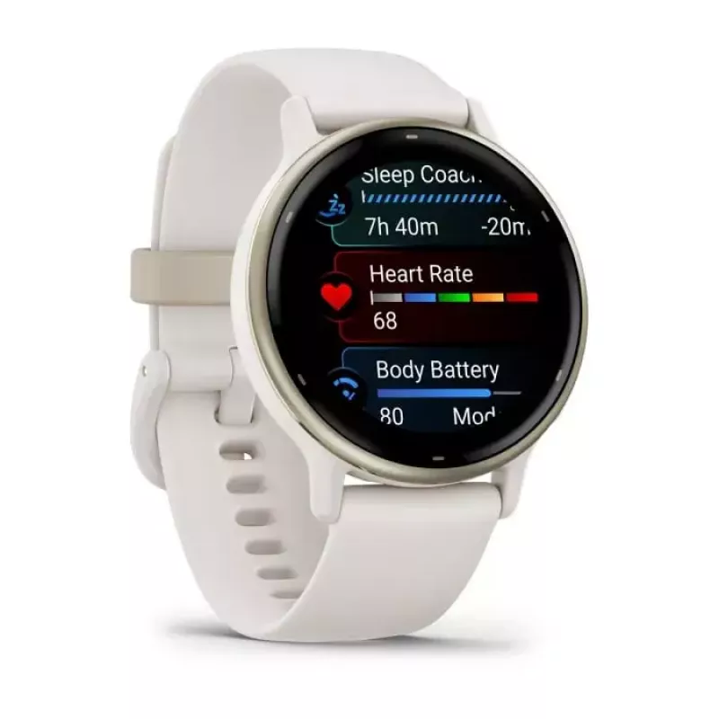 Smartwatch GARMIN Vivoactive 5 — zegarek sportowy, aluminiowo-polimerowa koperta 42 mm, AMOLED 1,2 cala, GPS/GLONASS/Galileo, HR i SpO2, 5 ATM, bateria 11 dni