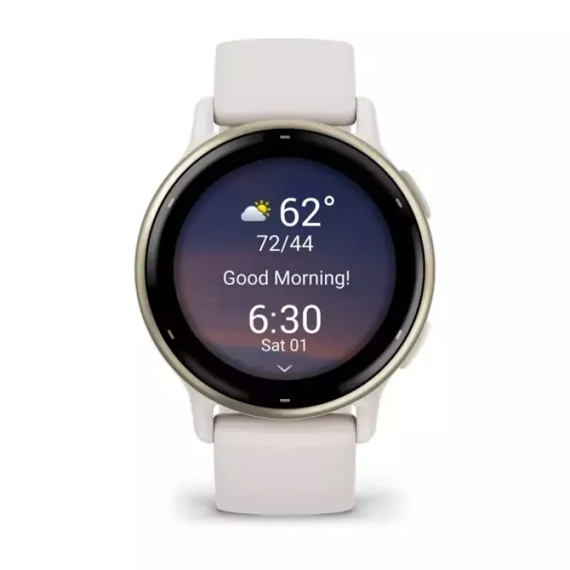 Smartwatch GARMIN Vivoactive 5 — zegarek sportowy, aluminiowo-polimerowa koperta 42 mm, AMOLED 1,2 cala, GPS/GLONASS/Galileo, HR i SpO2, 5 ATM, bateria 11 dni