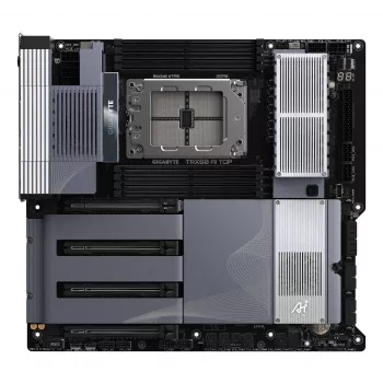 Płyta główna GIGABYTE TRX50 AI TOP-2B - AMD Ryzen Threadripper PRO 7000, 16+8+4 fazy cyfrowego VRM, do 5200 MHz DDR5, 4xPCIe 5.0 M.2, Wi-Fi 7, 10 GbE LAN, USB 4