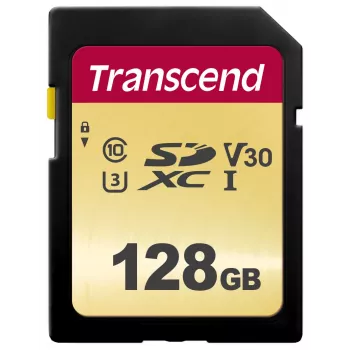 Flash Memory Transcend 128GB SDXC UHS-I 500S