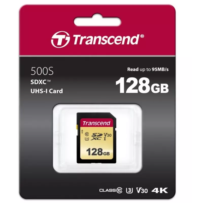 Flash Memory Transcend 128GB SDXC UHS-I 500S