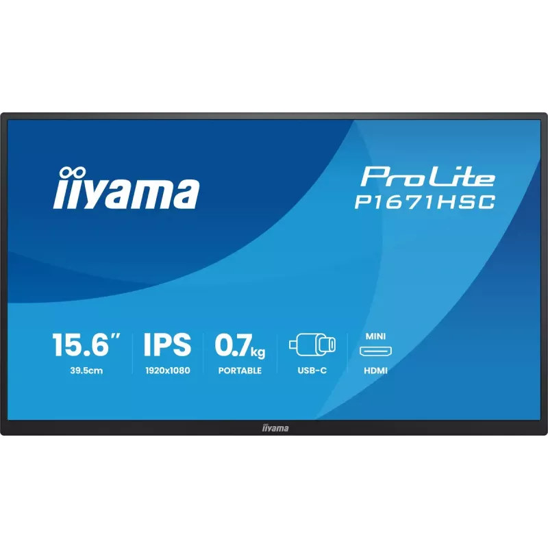 Monitor komputerowy iiyama ProLite P1671HSC-B1 39,6 cm (15,6 cala) 1920 x 1080 pikseli Full HD LED Czarny