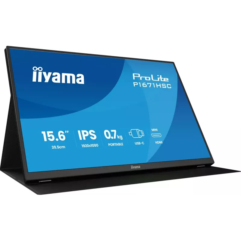Monitor komputerowy iiyama ProLite P1671HSC-B1 39,6 cm (15,6 cala) 1920 x 1080 pikseli Full HD LED Czarny