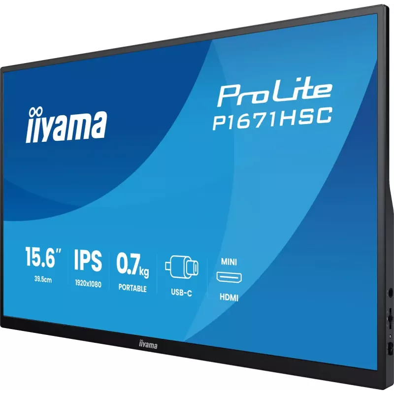 Monitor komputerowy iiyama ProLite P1671HSC-B1 39,6 cm (15,6 cala) 1920 x 1080 pikseli Full HD LED Czarny