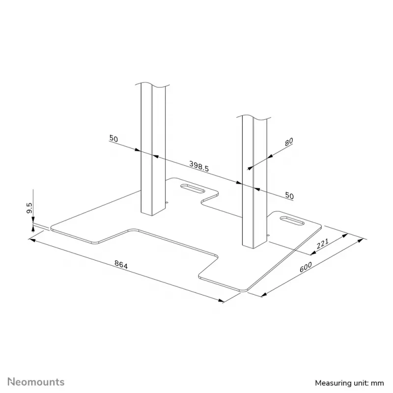 Neomounts AFP-875BL Płyta podłogowa - przykręcana