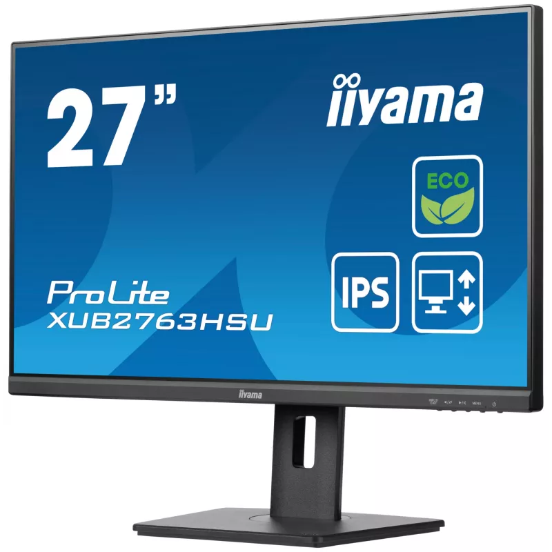 Monitor komputerowy iiyama ProLite XUB2763HSU-B1 68,6 cm (27 cali) 1920 x 1080 pikseli Full HD LED Czarny